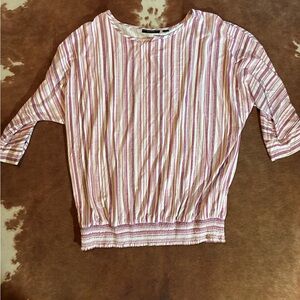Striped Pink and White Women's Top